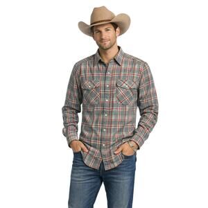 Alexander’s Men’s Small Wool‑Blend Plaid Shirt Rustic Cabin Vintage 70s–80s EUC
